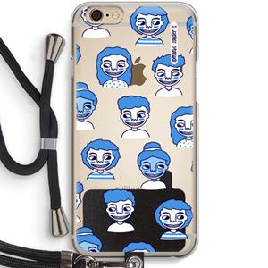 CaseCompany Gezichtjes: iPhone 6 / 6S Transparant Hoesje met koord