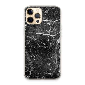 CaseCompany Zwart marmer: iPhone 13 Pro Max Transparant Hoesje