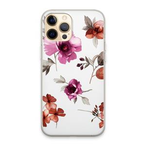 CaseCompany Geschilderde bloemen: iPhone 13 Pro Max Transparant Hoesje