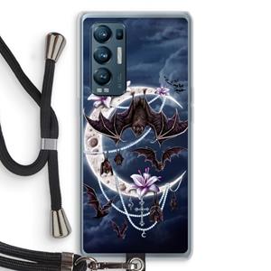CaseCompany Vleermuizen Maan: Oppo Find X3 Neo Transparant Hoesje met koord