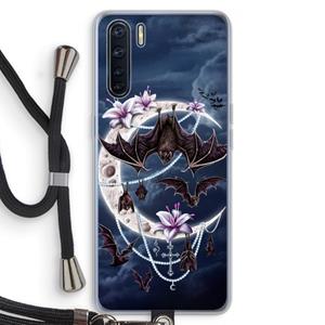 CaseCompany Vleermuizen Maan: Oppo A91 Transparant Hoesje met koord