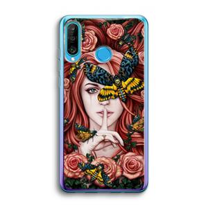 CaseCompany Lady Moth: Huawei P30 Lite Transparant Hoesje