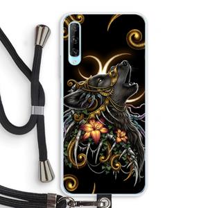 CaseCompany Huilende Wolf: Huawei P Smart Pro Transparant Hoesje met koord