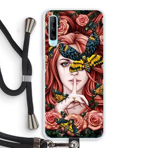CaseCompany Lady Moth: Huawei P Smart Pro Transparant Hoesje met koord