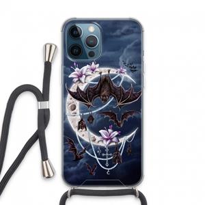 CaseCompany Vleermuizen Maan: iPhone 13 Pro Max Transparant Hoesje met koord