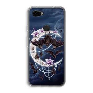 CaseCompany Vleermuizen Maan: Google Pixel 3a Transparant Hoesje