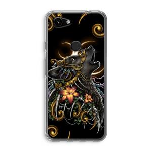 CaseCompany Huilende Wolf: Google Pixel 3a Transparant Hoesje