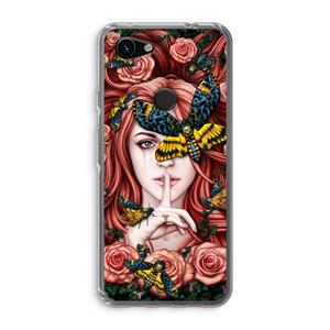 CaseCompany Lady Moth: Google Pixel 3a Transparant Hoesje