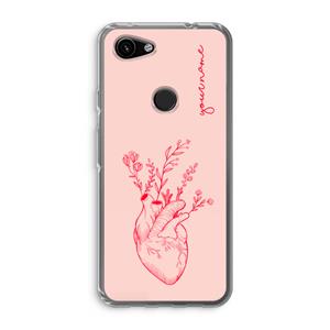 CaseCompany Blooming Heart: Google Pixel 3a Transparant Hoesje