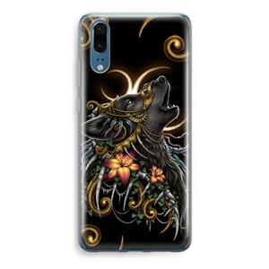 CaseCompany Huilende Wolf: Huawei P20 Transparant Hoesje