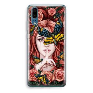 CaseCompany Lady Moth: Huawei P20 Transparant Hoesje