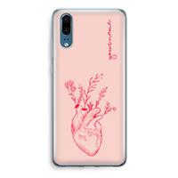 CaseCompany Blooming Heart: Huawei P20 Transparant Hoesje