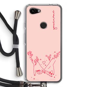 CaseCompany Best Friends: Pixel 3a Transparant Hoesje met koord