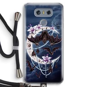 CaseCompany Vleermuizen Maan: LG G6 Transparant Hoesje met koord