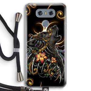 CaseCompany Huilende Wolf: LG G6 Transparant Hoesje met koord