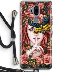 CaseCompany Lady Moth: LG G7 Thinq Transparant Hoesje met koord