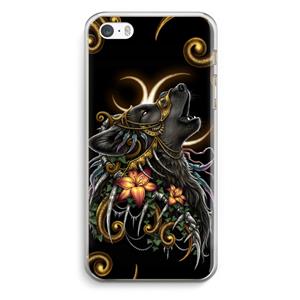 CaseCompany Huilende Wolf: iPhone 5 / 5S / SE Transparant Hoesje