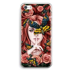 CaseCompany Lady Moth: iPhone 5 / 5S / SE Transparant Hoesje