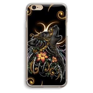 CaseCompany Huilende Wolf: iPhone 6 / 6S Transparant Hoesje