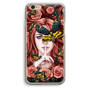 CaseCompany Lady Moth: iPhone 6 / 6S Transparant Hoesje