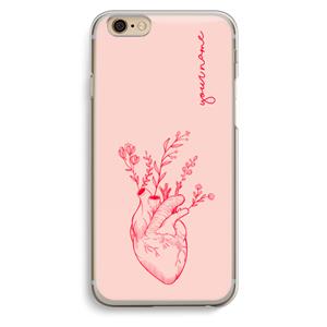 CaseCompany Blooming Heart: iPhone 6 / 6S Transparant Hoesje