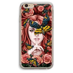 CaseCompany Lady Moth: iPhone 6 Plus / 6S Plus Transparant Hoesje