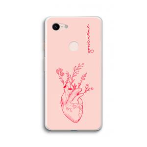 CaseCompany Blooming Heart: Google Pixel 3 XL Transparant Hoesje