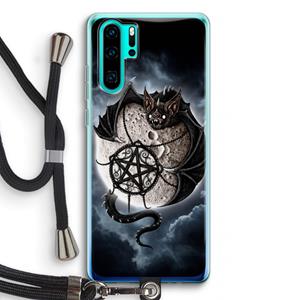 CaseCompany Volle maan: Huawei P30 Pro Transparant Hoesje met koord
