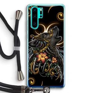 CaseCompany Huilende Wolf: Huawei P30 Pro Transparant Hoesje met koord