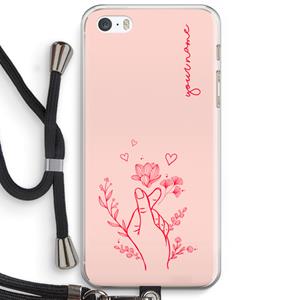 CaseCompany Giving Flowers: iPhone 5 / 5S / SE Transparant Hoesje met koord