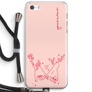 CaseCompany Best Friends: iPhone 5 / 5S / SE Transparant Hoesje met koord