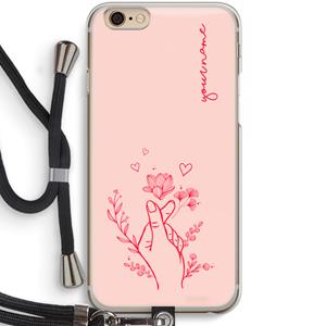 CaseCompany Giving Flowers: iPhone 6 / 6S Transparant Hoesje met koord