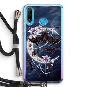 CaseCompany Vleermuizen Maan: Huawei P30 Lite Transparant Hoesje met koord