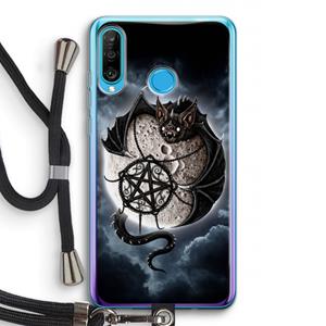 CaseCompany Volle maan: Huawei P30 Lite Transparant Hoesje met koord