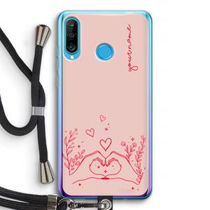 CaseCompany Love is in the air: Huawei P30 Lite Transparant Hoesje met koord