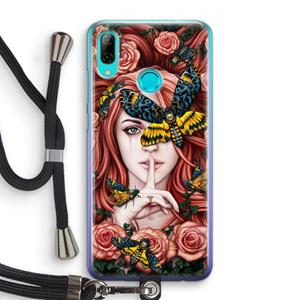 CaseCompany Lady Moth: Huawei P Smart (2019) Transparant Hoesje met koord