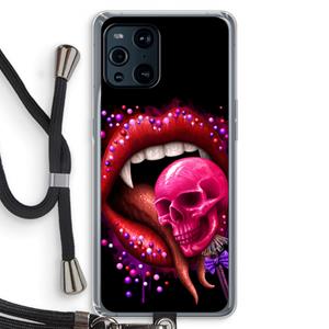 CaseCompany Dodelijk zoet: Oppo Find X3 Transparant Hoesje met koord