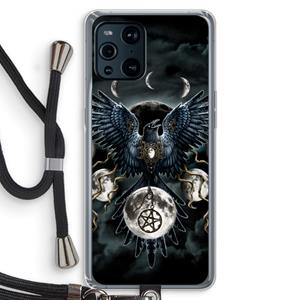 CaseCompany Sinister Wings: Oppo Find X3 Transparant Hoesje met koord