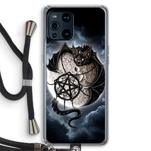 CaseCompany Volle maan: Oppo Find X3 Transparant Hoesje met koord