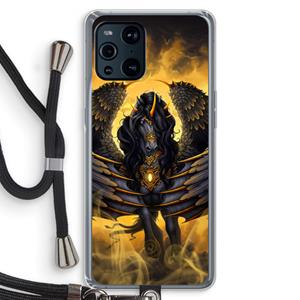 CaseCompany Pegasus: Oppo Find X3 Pro Transparant Hoesje met koord