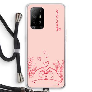 CaseCompany Love is in the air: Oppo A94 5G Transparant Hoesje met koord