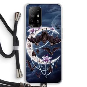 CaseCompany Vleermuizen Maan: Oppo A95 5G Transparant Hoesje met koord