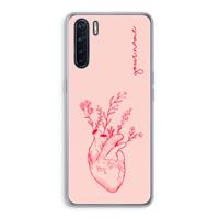 CaseCompany Blooming Heart: Oppo A91 Transparant Hoesje