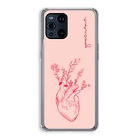 CaseCompany Blooming Heart: Oppo Find X3 Pro Transparant Hoesje