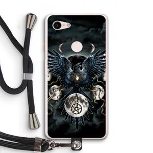 CaseCompany Sinister Wings: Pixel 3 XL Transparant Hoesje met koord