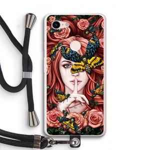 CaseCompany Lady Moth: Pixel 3 XL Transparant Hoesje met koord