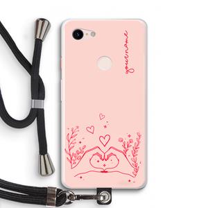 CaseCompany Love is in the air: Pixel 3 XL Transparant Hoesje met koord