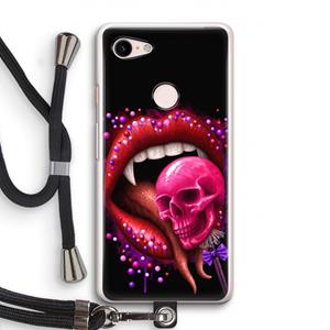 CaseCompany Dodelijk zoet: Pixel 3 Transparant Hoesje met koord