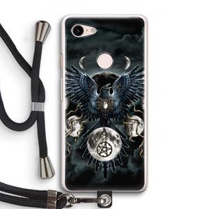 CaseCompany Sinister Wings: Pixel 3 Transparant Hoesje met koord