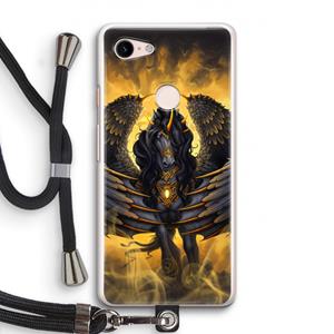 CaseCompany Pegasus: Pixel 3 Transparant Hoesje met koord